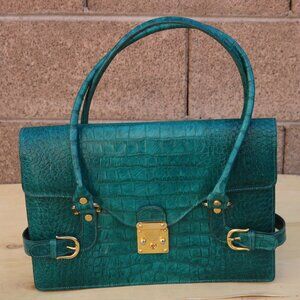 Genuine Crocodile Skin Alligator Leather Handbag Women Gift Made in Italy